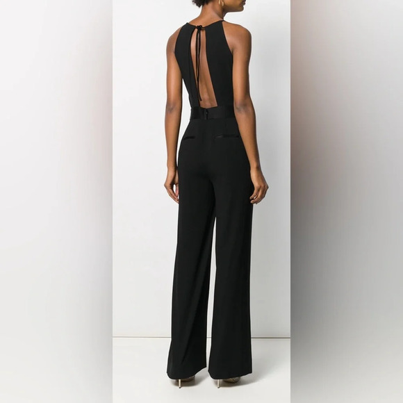 NWT- Black Diane Von Furstenberg Ireland wide-leg jumpsuit in black- size 4 - Picture 5 of 9